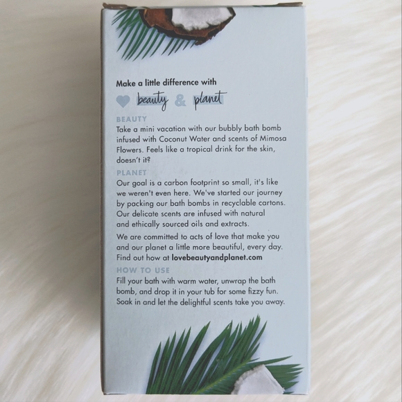 🌺FREE W/PURCHASE!! Love, Beauty & Planet Coconut Water & Mimosa Bath Bombs - Picture 5 of 6
